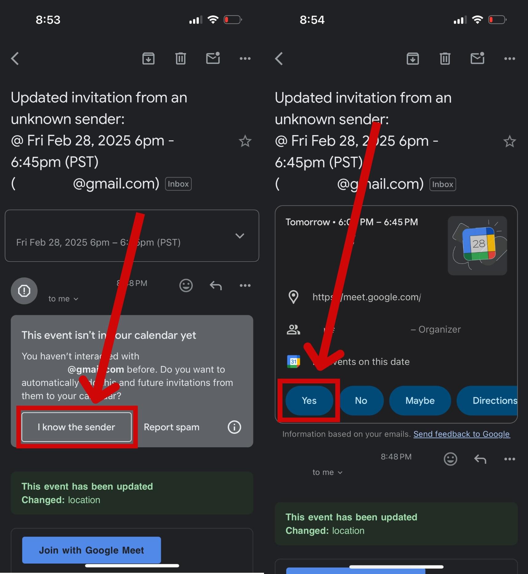 Confirm call mobile